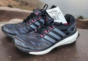 Adidas Energy Boost W Size 5 Black Pink Running Shoes Q33962